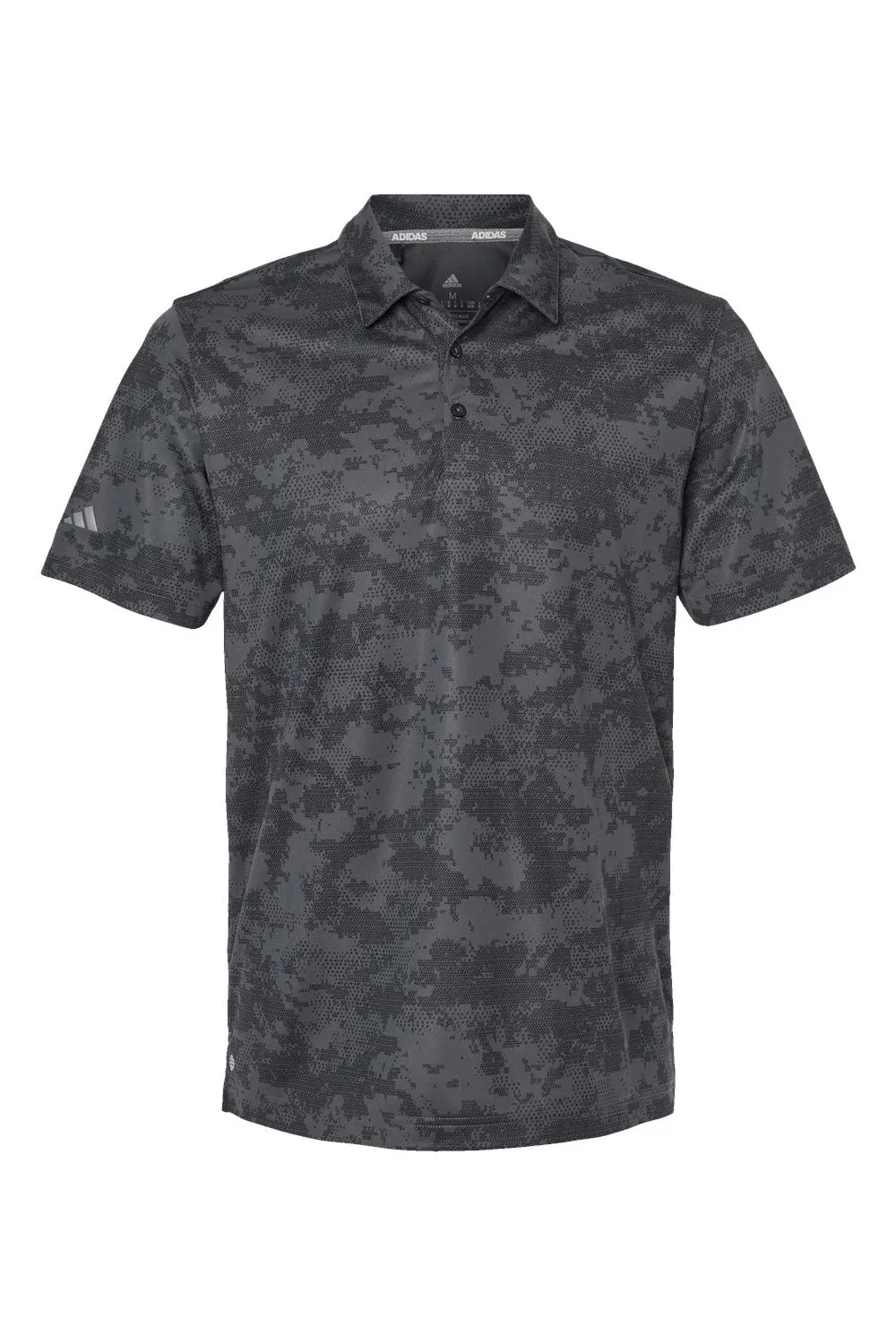 Adidas Mens Camo Moisture Wicking Short Sleeve Polo Shirt - Dark Grey - NEW