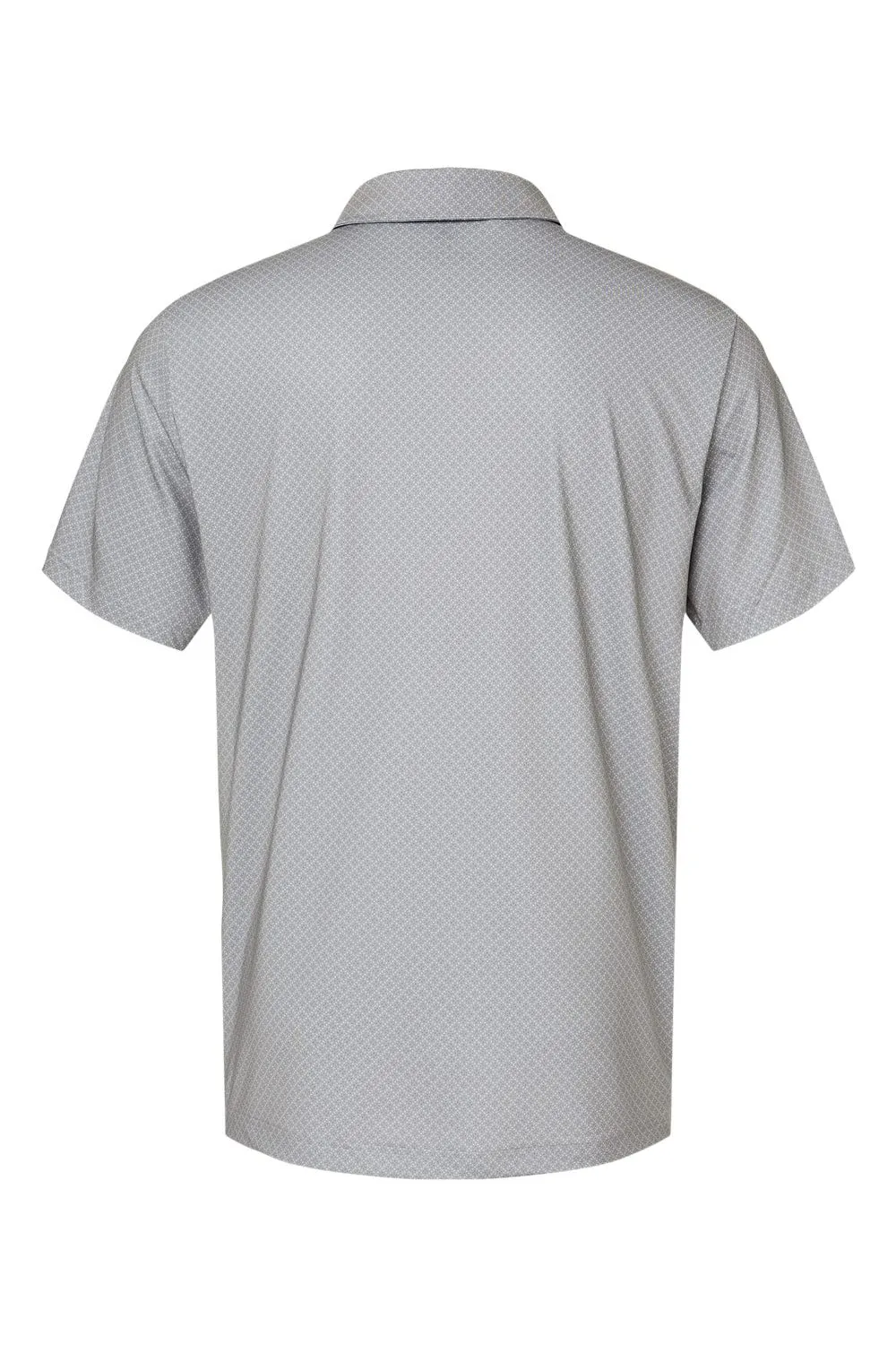 Adidas Mens Diamond Dot Moisture Wicking Short Sleeve Polo Shirt - Grey/Team Royal Blue/Navy Blue - NEW