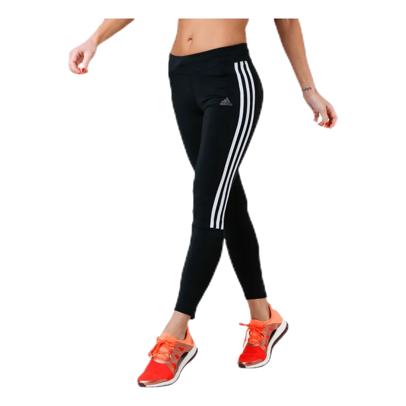 Adidas Run It Tight 7/8 3 Stripe Women Black / White