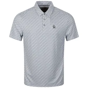 All Over Heritage Geo Print Golf Polo Quiet Shade - AW23