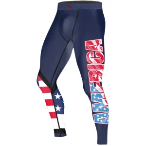 American Flag Blue Men's Compression Leggings