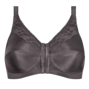 Amoena Nancy Front-Closure Mastectomy Bra Dark Grey