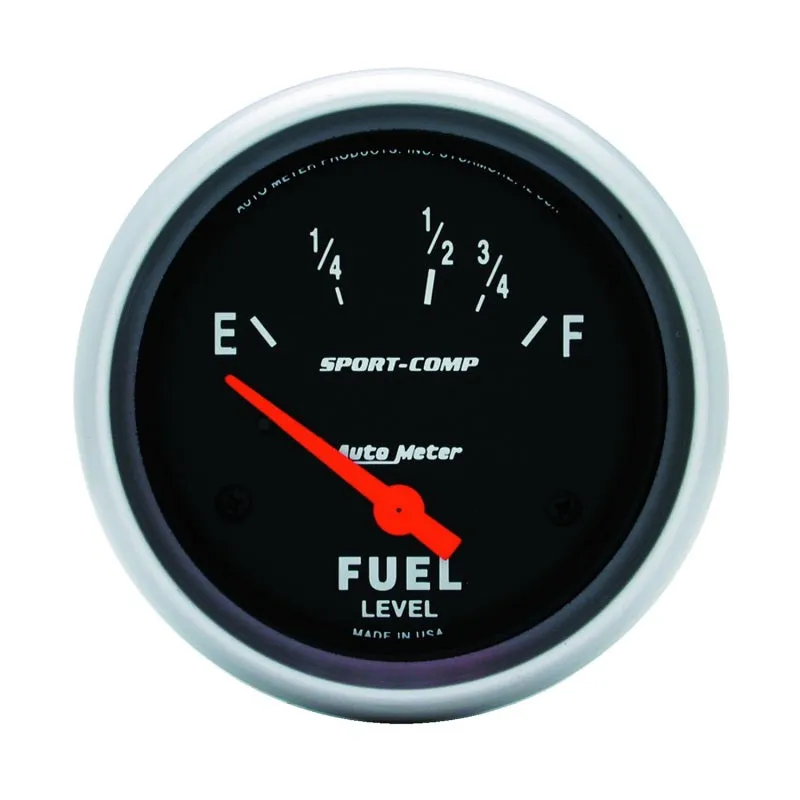 AutoMeter Gauge Fuel Level 2-5/8in. 16 Ohm(e) to 158 Ohm(f) Elec Sport-Comp