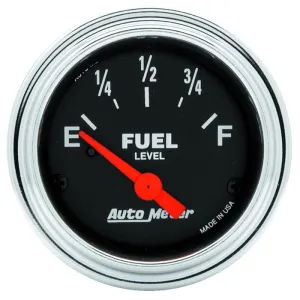 Autometer Traditional Chrome 2-1/16in 33 Ohm - 240 Ohm Full Electrical Fuel Level Gauge