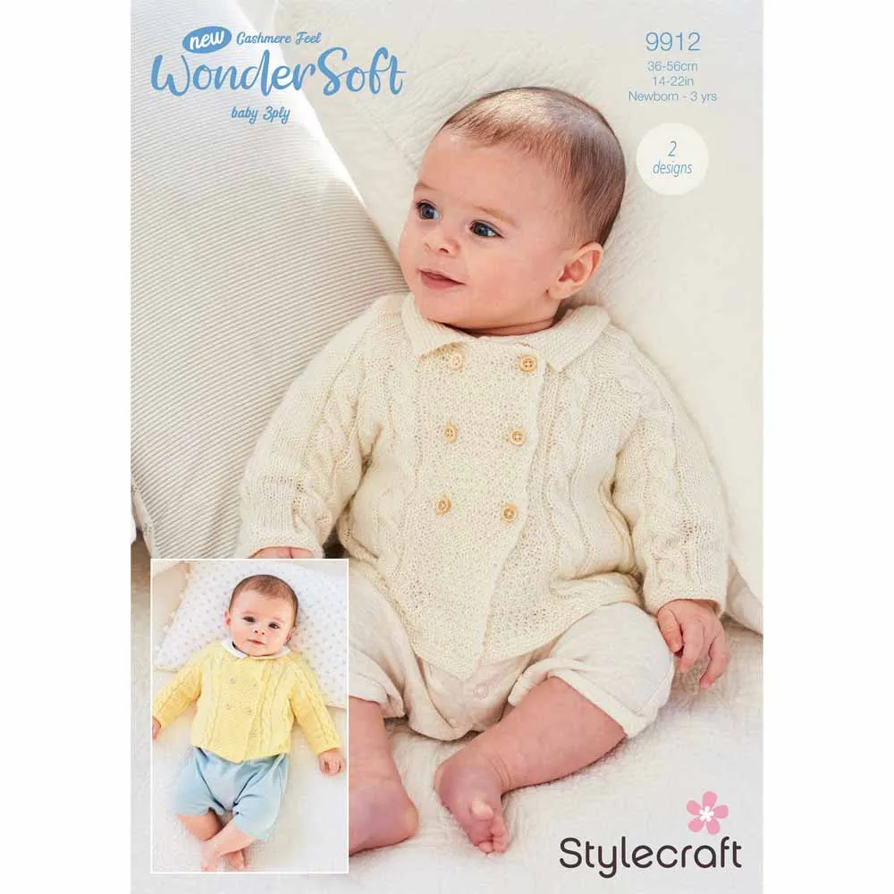 Babies Jackets in Stylecraft New Wondersoft 3ply - Digital Version 9912