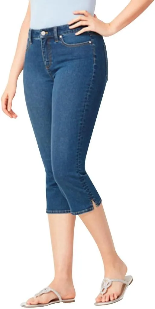 Capris Jeans for Women High Waisted Stretchy Ripped Skinny Denim Capri Jean Shorts Distressed Cropped Jeggings