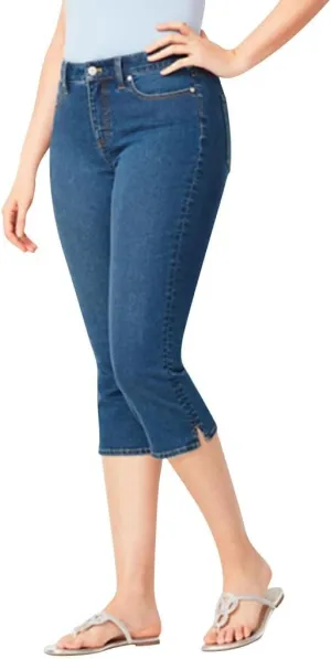 Capris Jeans for Women High Waisted Stretchy Ripped Skinny Denim Capri Jean Shorts Distressed Cropped Jeggings