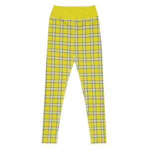 Clueless Yellow Plaid High-Waisted Leggings