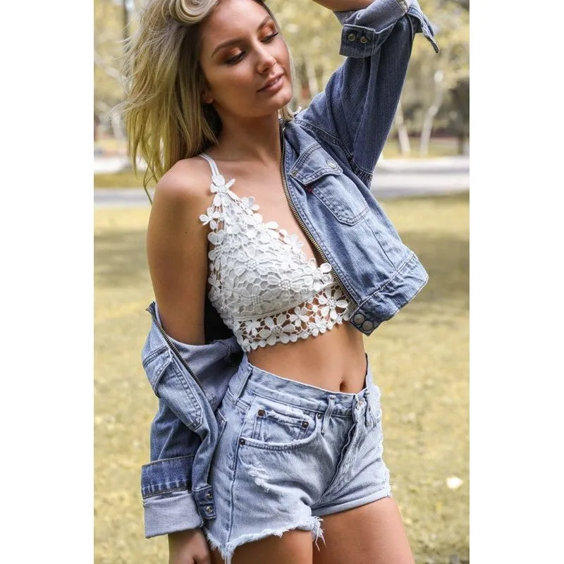 Crochet Daisy Longline Bralette