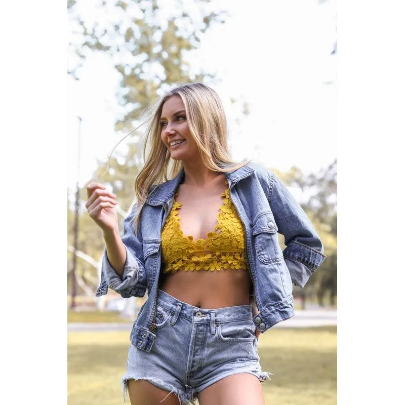 Crochet Daisy Longline Bralette
