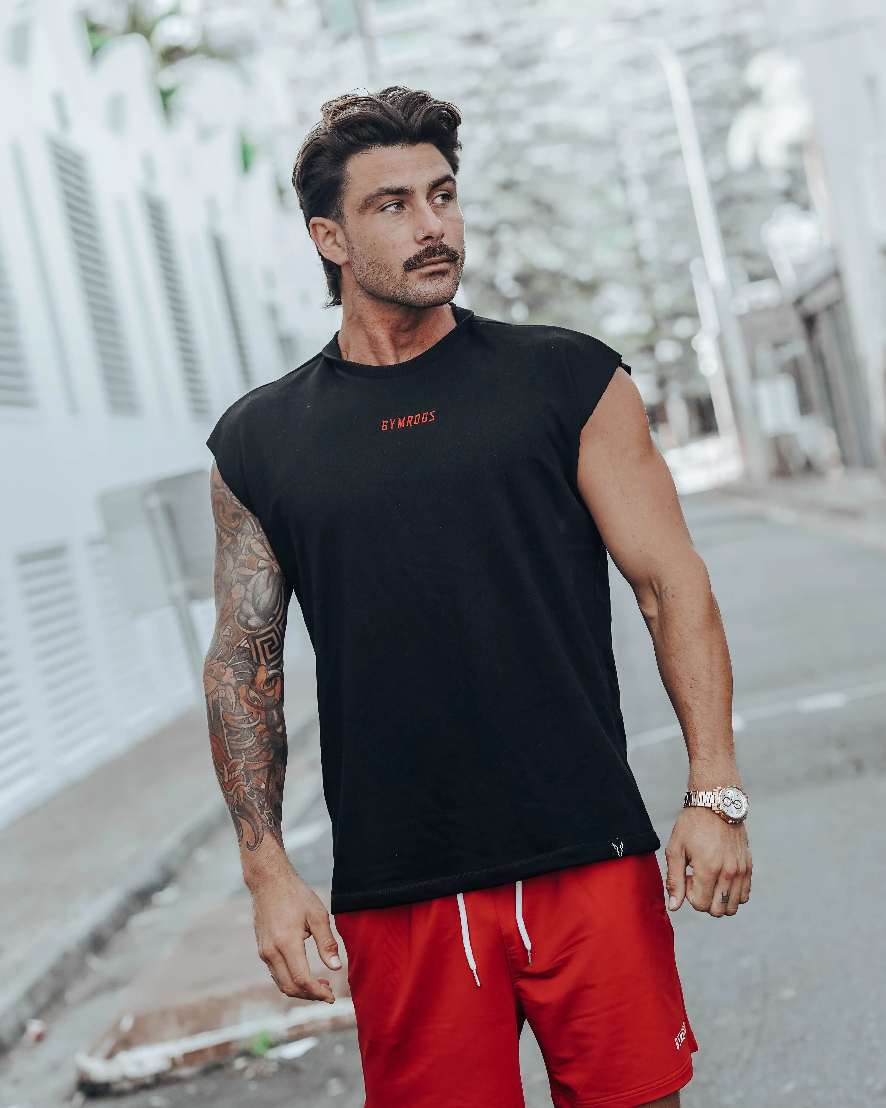 Culture Drop Shoulder Tank - Black