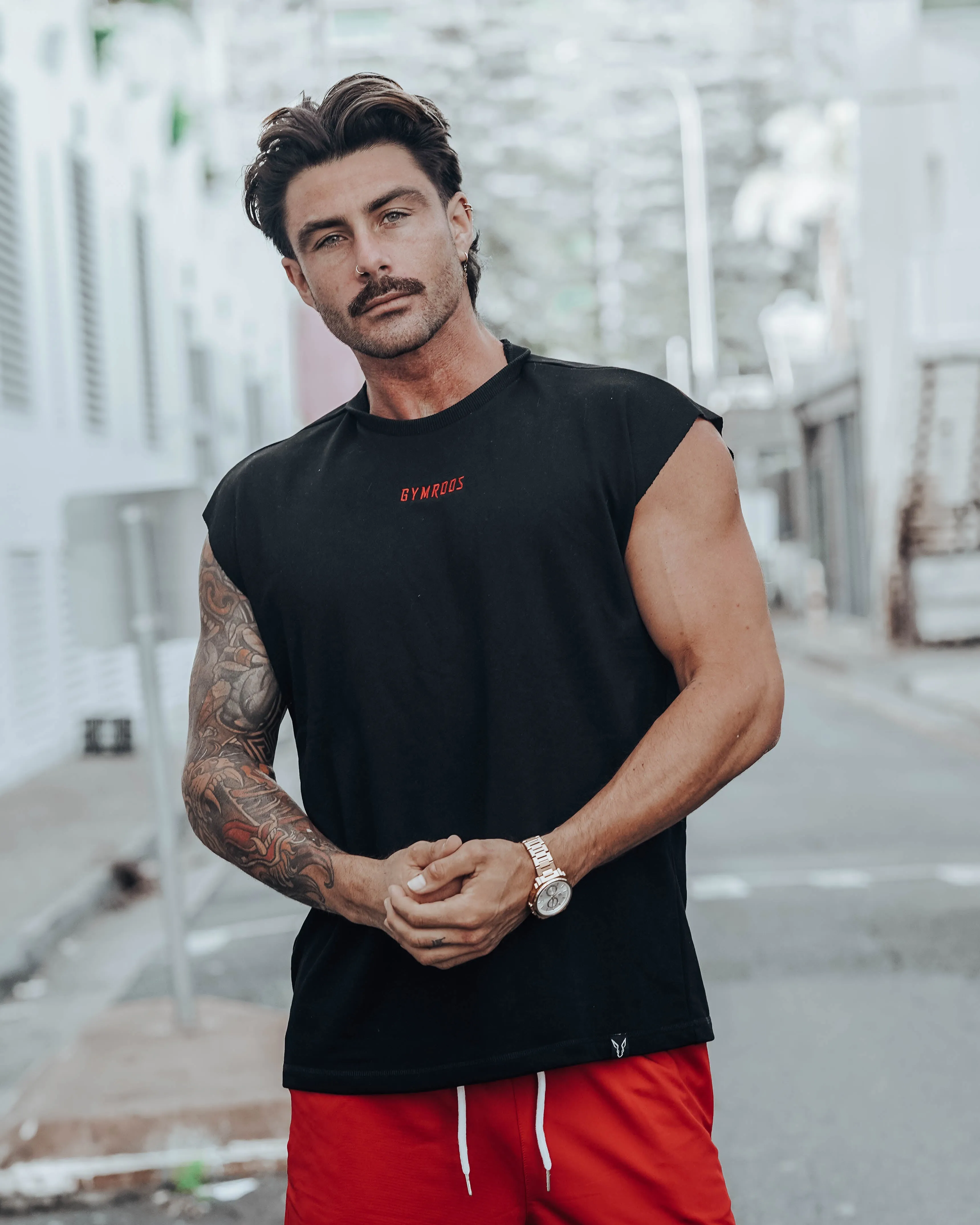 Culture Drop Shoulder Tank - Black