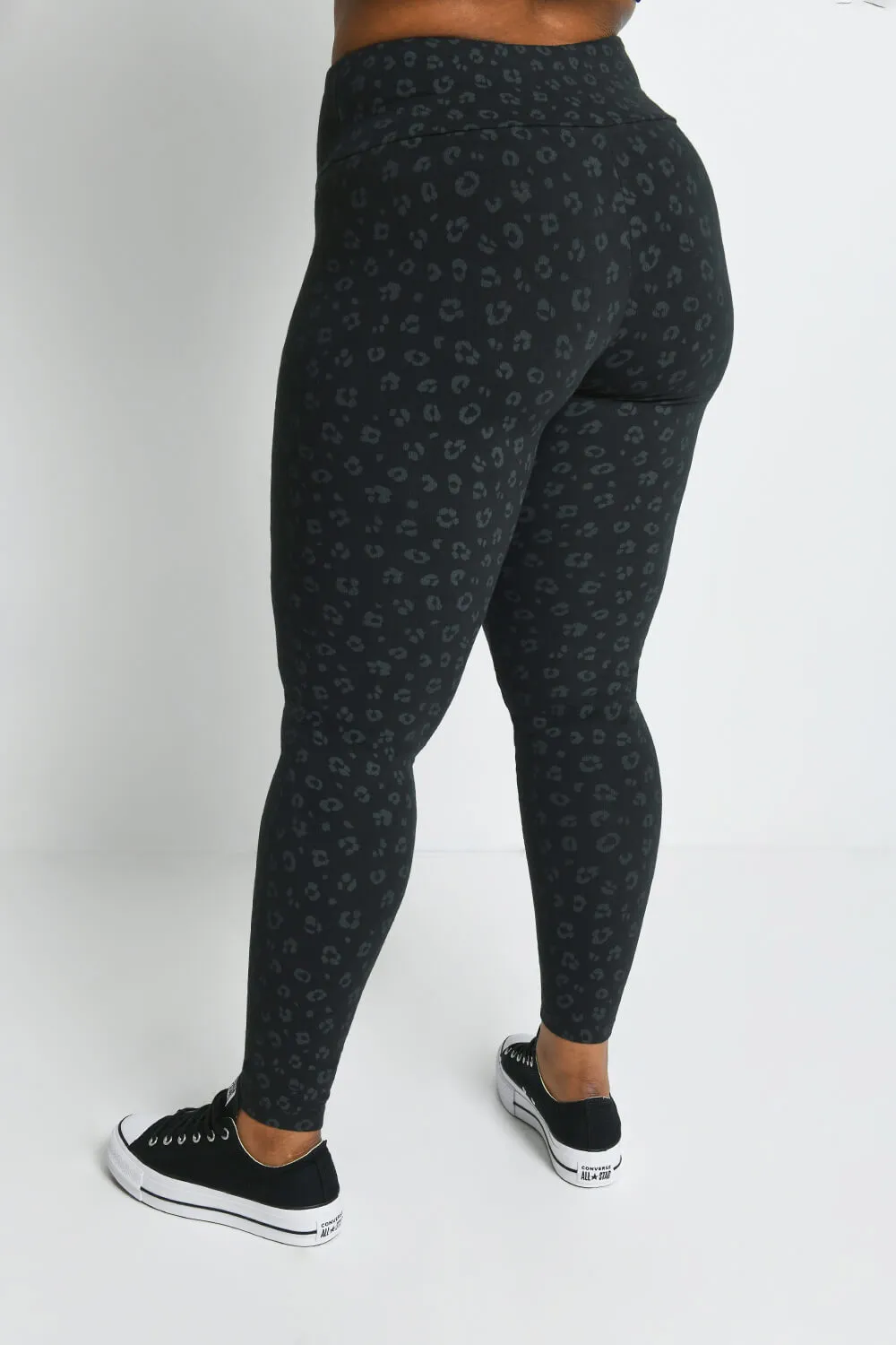 Curve Everyday High Waisted Leggings - Black Animal Print