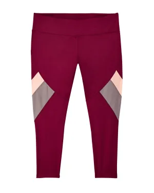Devoe Leggings | Burgundy / Peach