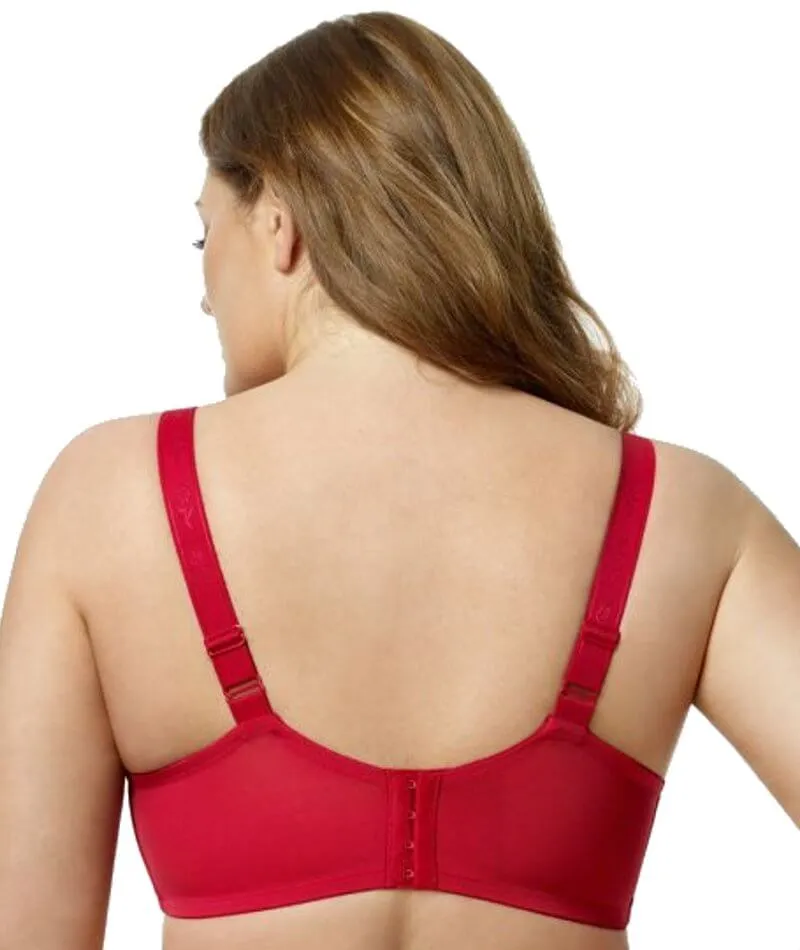 Elila Full Coverage Stretch Lace Underwired Bra - Red