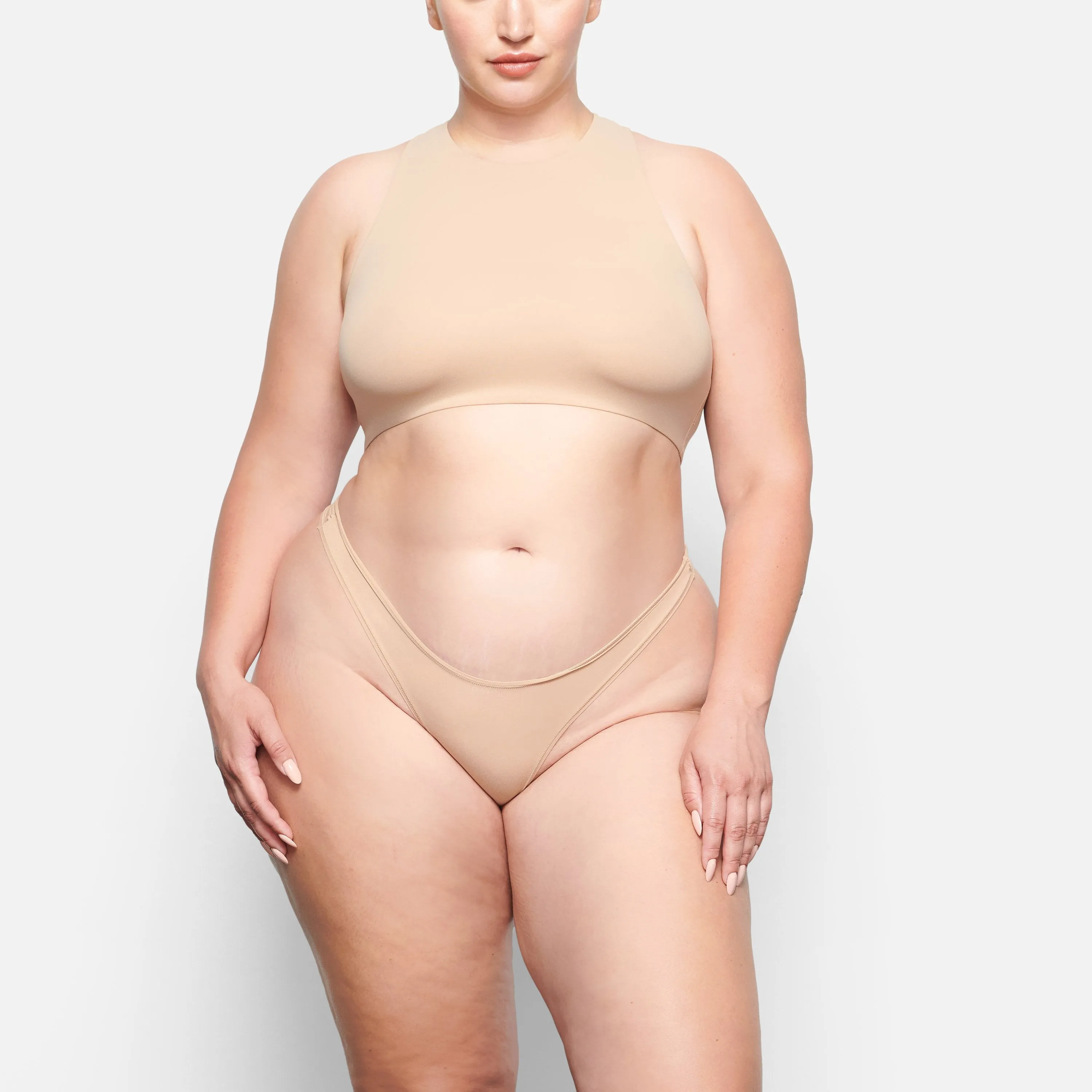 FITS EVERYBODY HIGH NECK BRA | CLAY