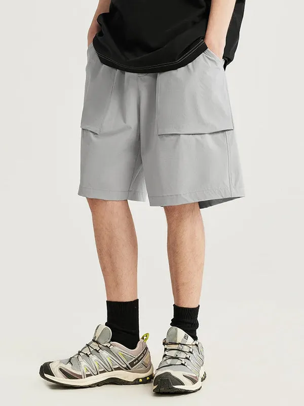 Grey Lightweight Shorts with Large Pockets