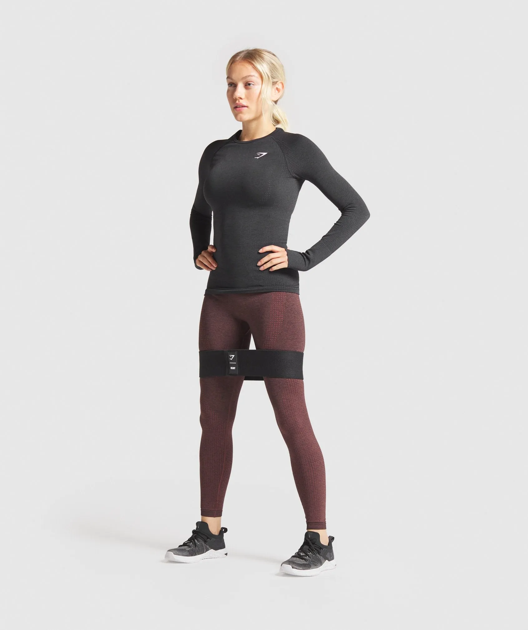 Gymshark Vital Seamless Long Sleeve T-Shirt - Black Marl