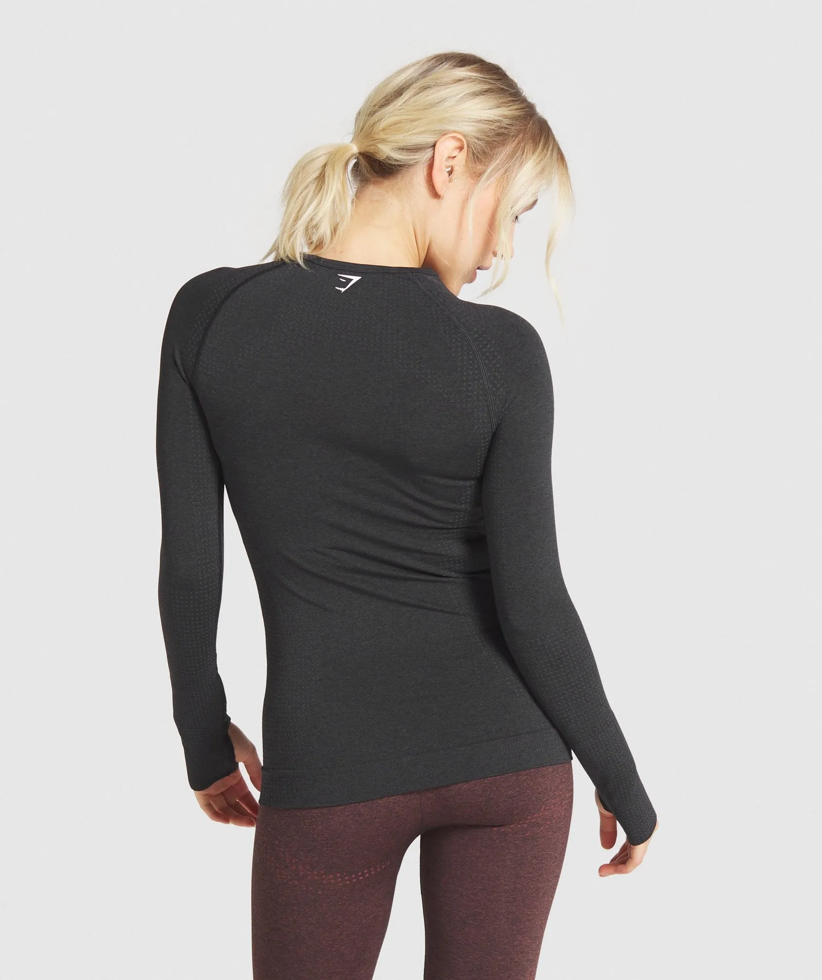 Gymshark Vital Seamless Long Sleeve T-Shirt - Black Marl