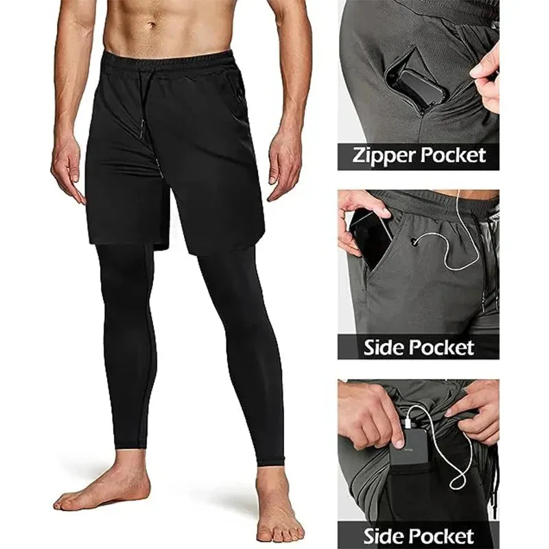 Men's 2-in-1 Compression Running Pants