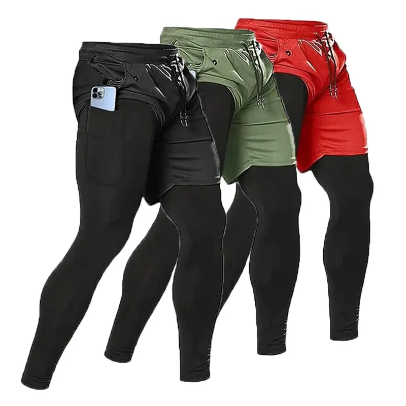 Men's 2-in-1 Compression Running Pants