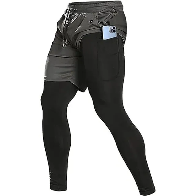 Men's 2-in-1 Compression Running Pants