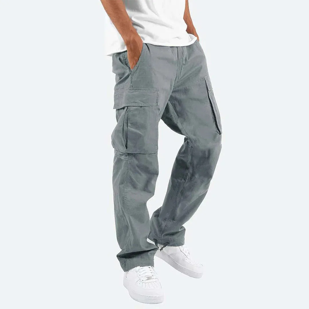Men's Cargo Trousers  Loose Fit  Multi-Pocket  Outdoor & Fitness  Multiple Colours