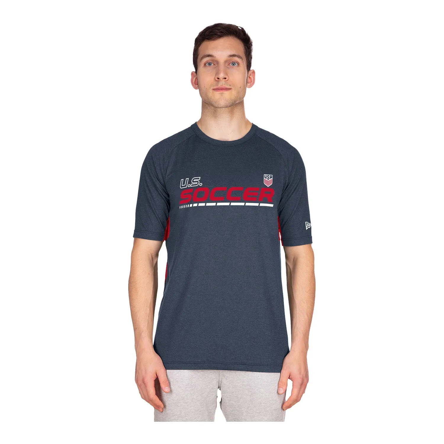 Men's New Era USMNT Brushed Heather Navy Tee