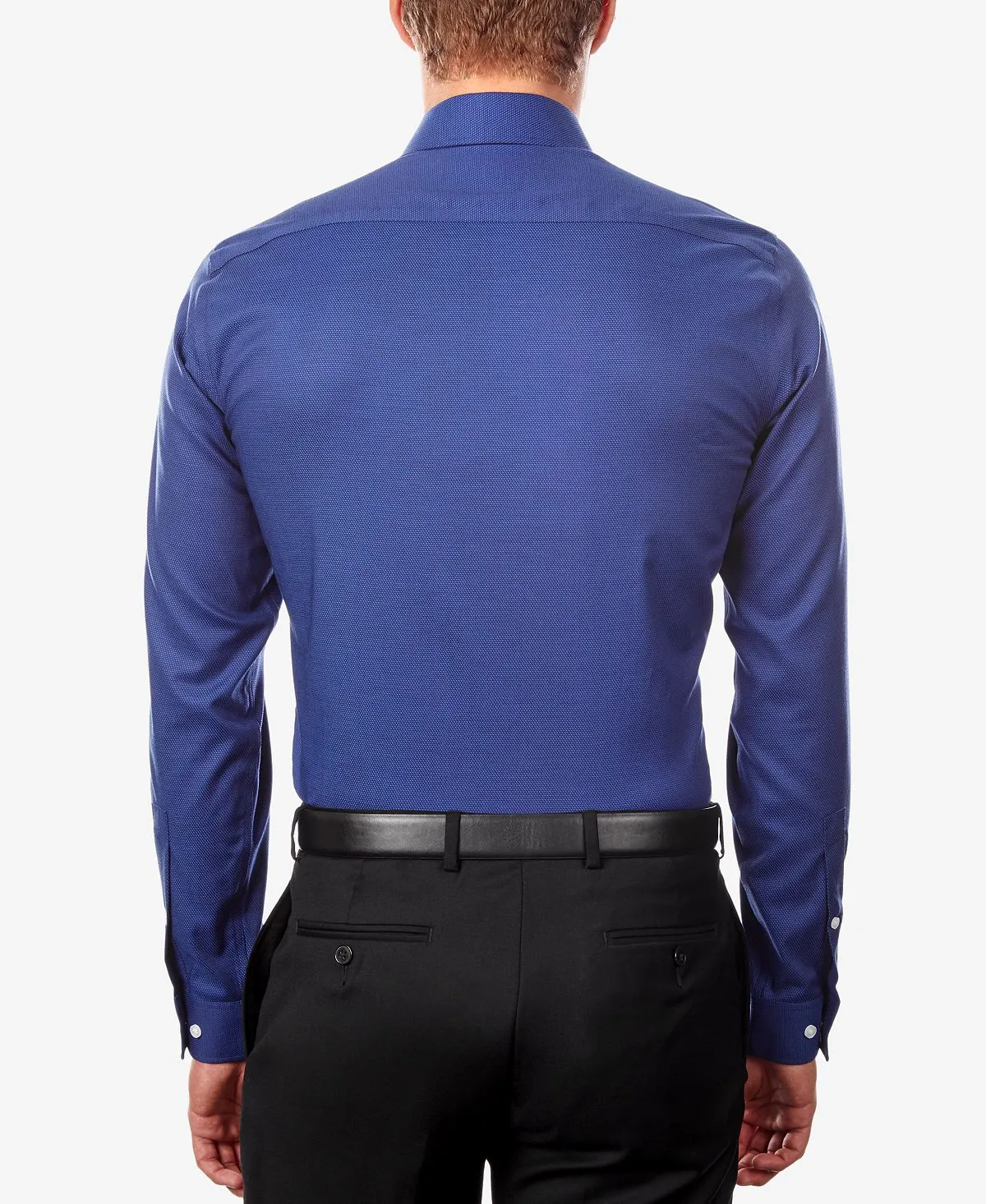 Michael Kors Men's Regular Fit Airsoft No Iron Shirt, Blue