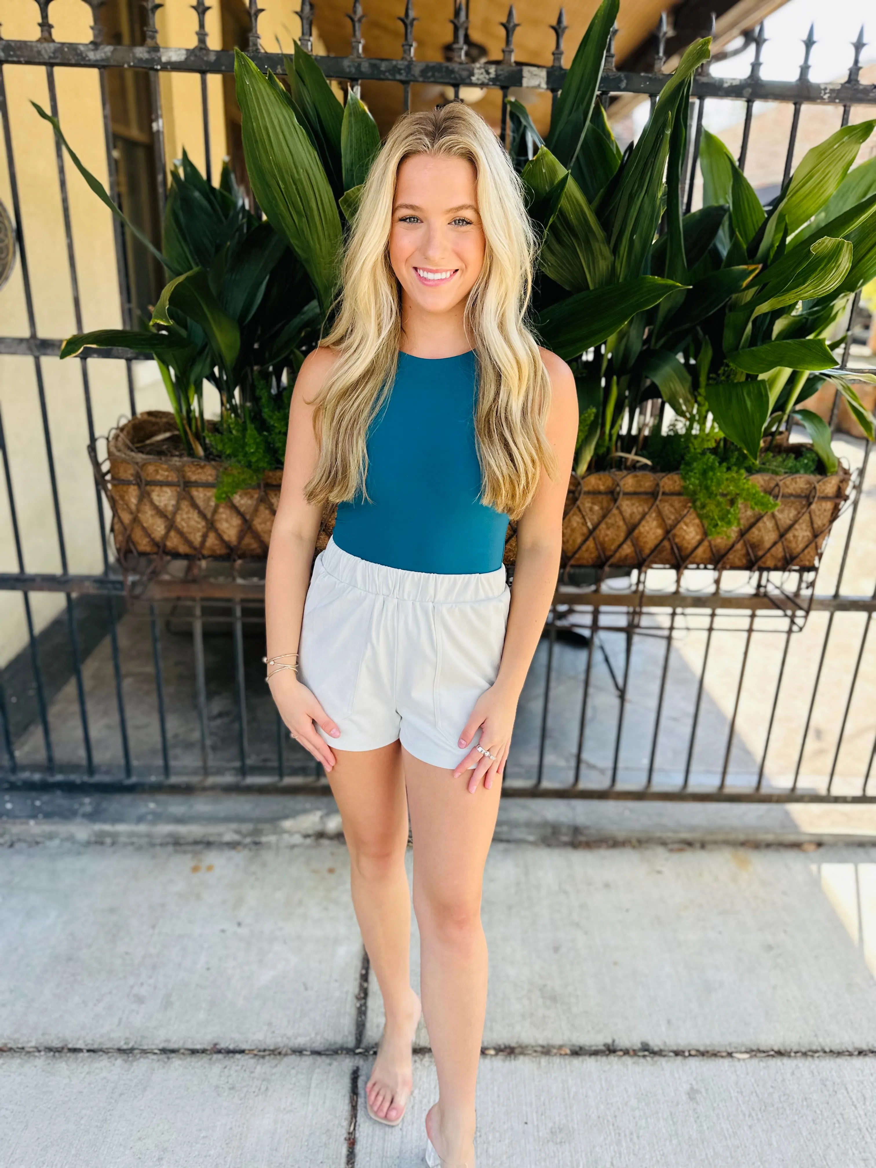 Nico Solid Bodysuit- Midnight Teal