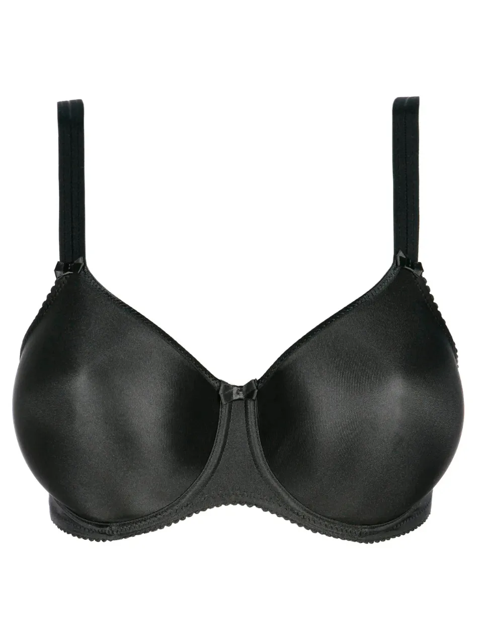 PrimaDonna Satin Seamless Full Cup Non Padded Underwire Bra, Black | PrimaDonna T-Shirt Bra