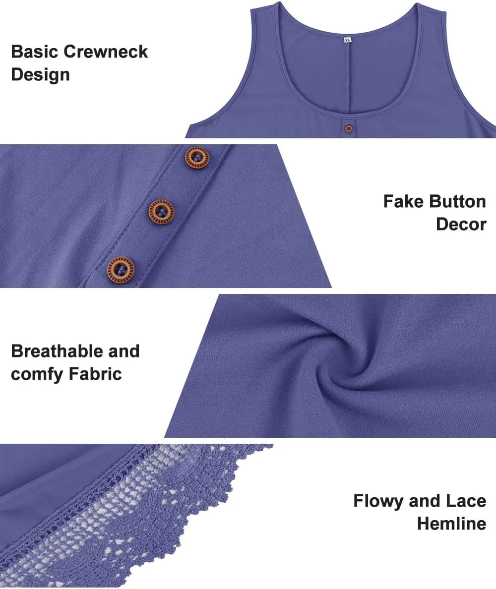 RITERA Plus Size Tanks Tops for Women Summer V Neck Solid Color Sleeveless Tanks Shirts Basic Causal Trendy Tanks Tops