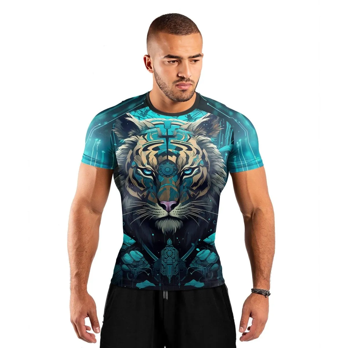 Tiger Light Men's Short Sleeve Rash Guard