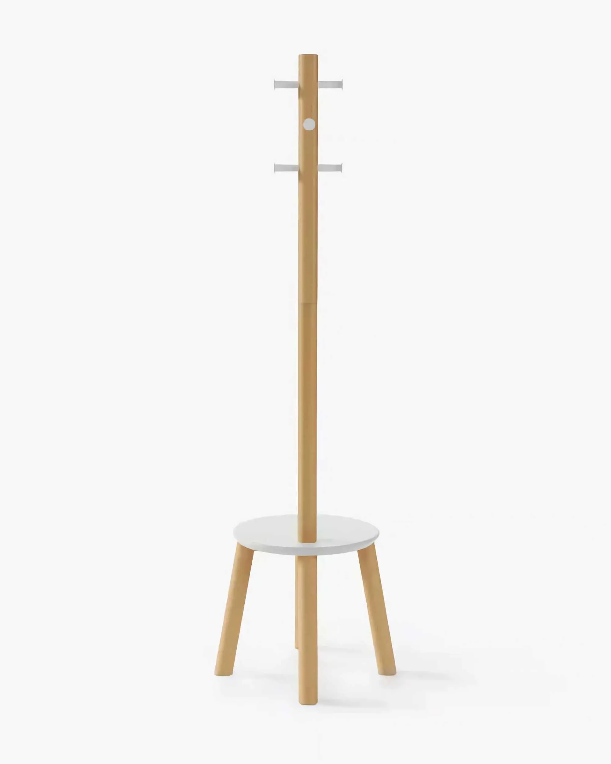 Umbra Pillar stool & coatrack, white