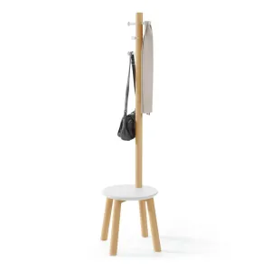 Umbra Pillar stool & coatrack, white