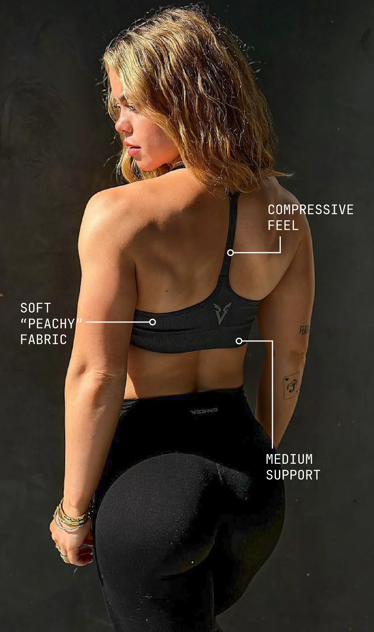 V_COMPRESS SEAMLESS SPORTS BRA - Dark Gray
