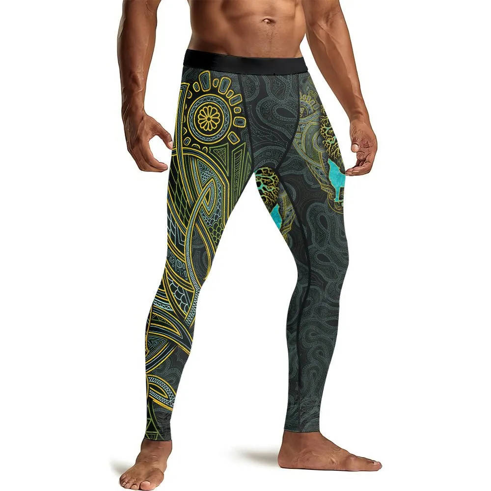 Viking Wildlife Natural Men's Compression Leggings