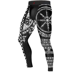 Vikings Shield Runes Men's Compression Leggings