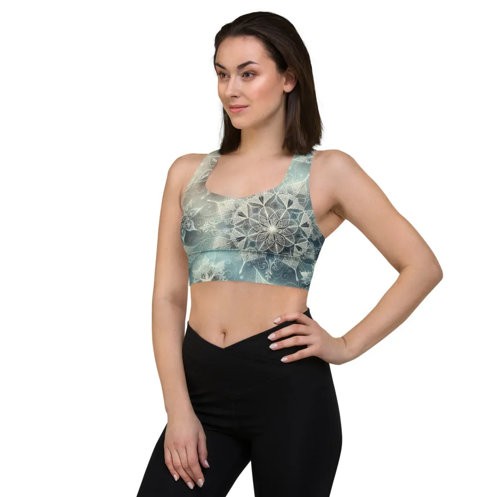 Whimsical Winter Wear Longline Sports Bra