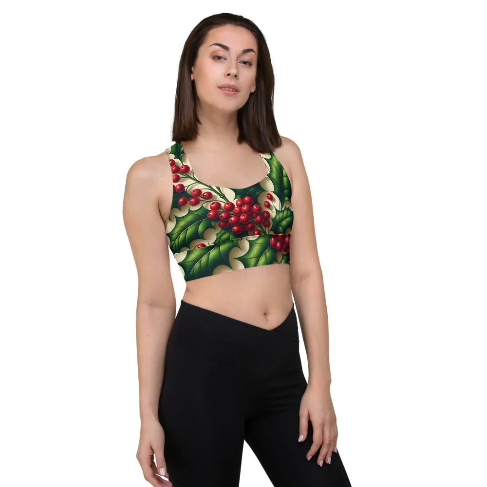 Whimsical Winter Wear Longline Sports Bra