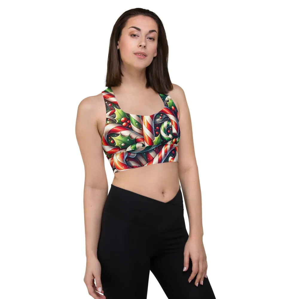 Whimsical Winter Wear Longline Sports Bra