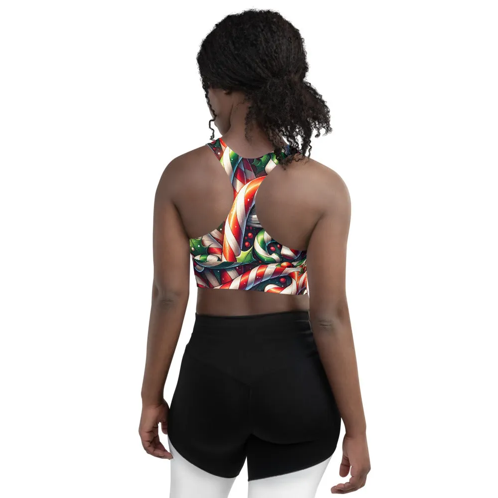 Whimsical Winter Wear Longline Sports Bra