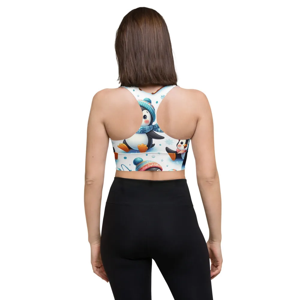 Whimsical Winter Wear Longline Sports Bra