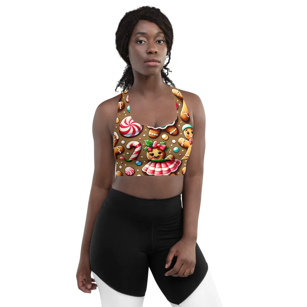 Whimsical Winter Wear Longline Sports Bra