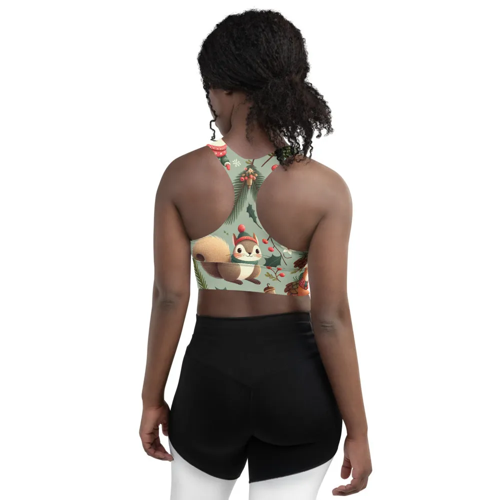 Whimsical Winter Wear Longline Sports Bra