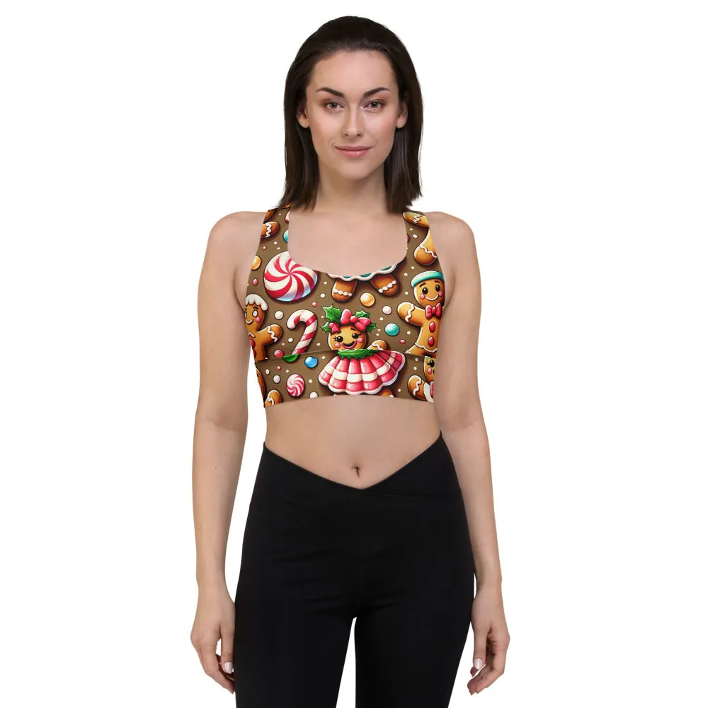 Whimsical Winter Wear Longline Sports Bra