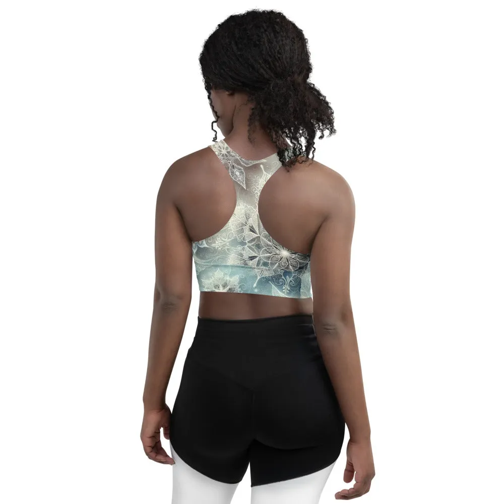 Whimsical Winter Wear Longline Sports Bra