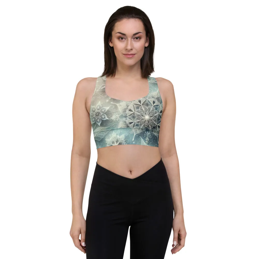 Whimsical Winter Wear Longline Sports Bra