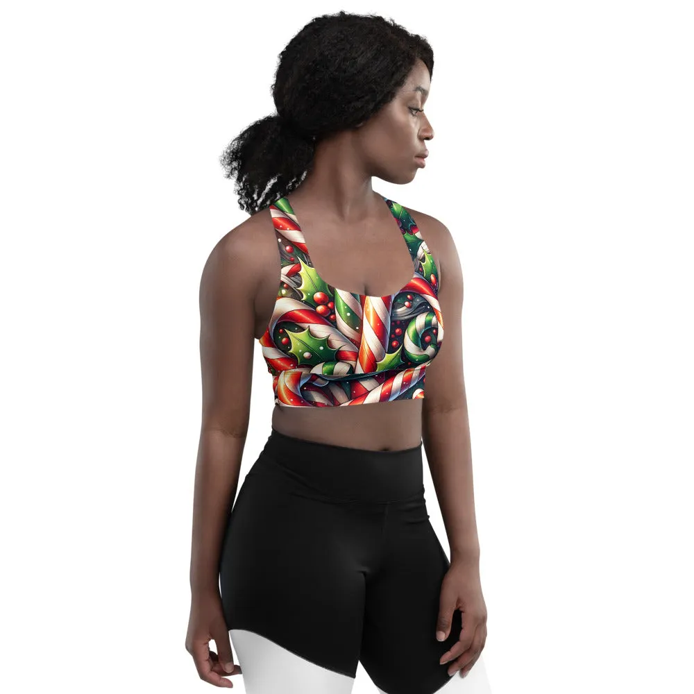 Whimsical Winter Wear Longline Sports Bra