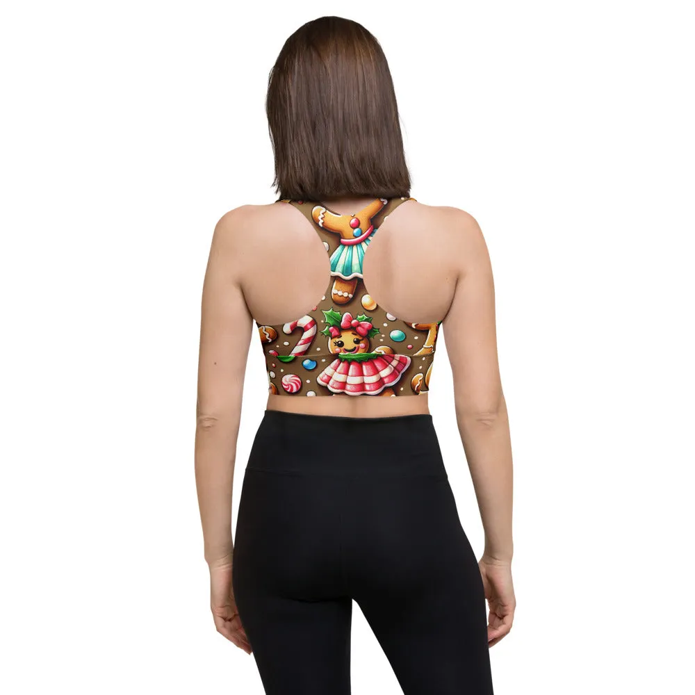 Whimsical Winter Wear Longline Sports Bra